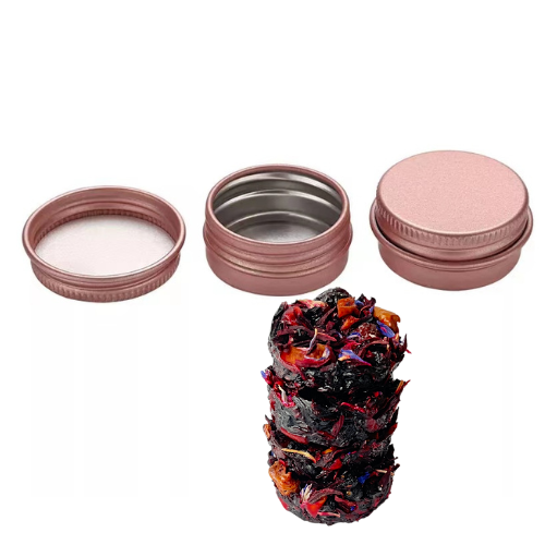 Round Tea Dot Travel Tin - Rose Gold